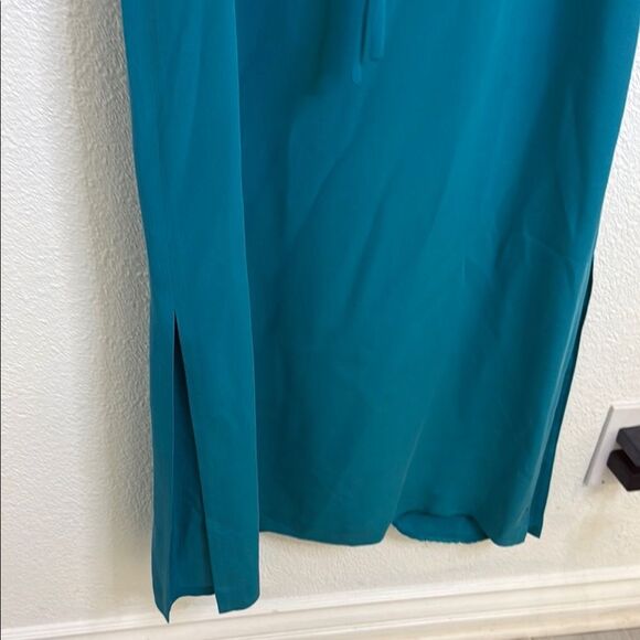 Valerie Dresses- pure silk Teal Dress with Fringe Shawl- Size 8 - Picture 8 of 14
